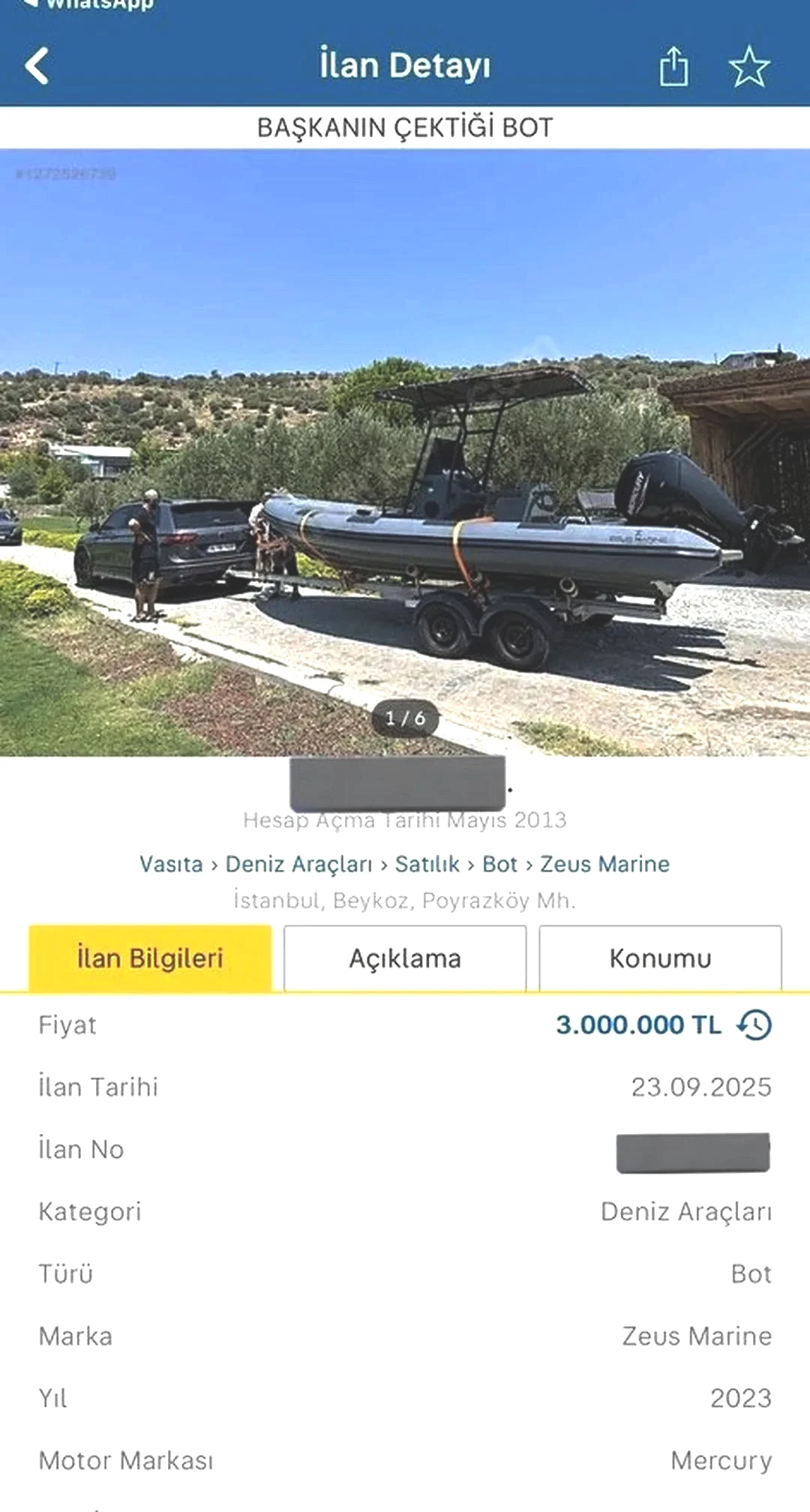 Sadettin Saran yüzerek çekmişti!  Başkanın çektiği bot  diyerek satışa çıkardı, fiyatı... 1