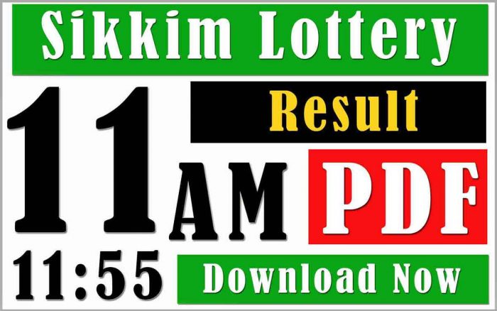 Sikkim State Lottery Today's Result 11:55 am, 4pm, 8pm